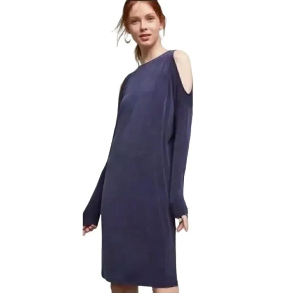 NWT Anthropologie Eri + Ali Cocoon Cold Shoulder Periwinkle Dress
